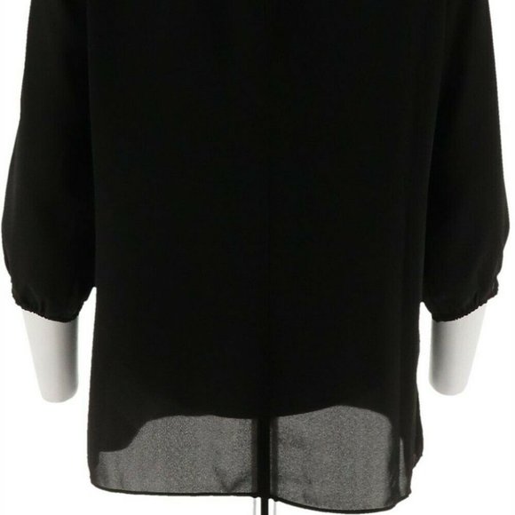 NWT DENNIS BASSO COLD SHOULDER BLOUSE TANK SET BLACK - Picture 8 of 15